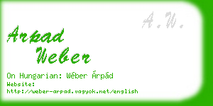 arpad weber business card